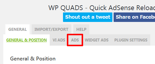 WP-QUADS-ADSをクリック