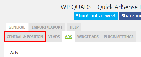WP-QUADS-General-Positionをクリック